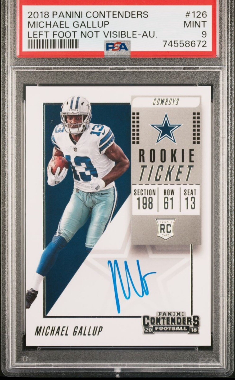 2018 Panini Contenders Optic - Rookie Ticket RPS Autographs #126 Michael Gallup