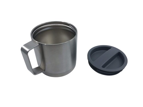 Insulated Camping Mug Stainless Steel Coffee Mug with Screw-on Lid leak proof...