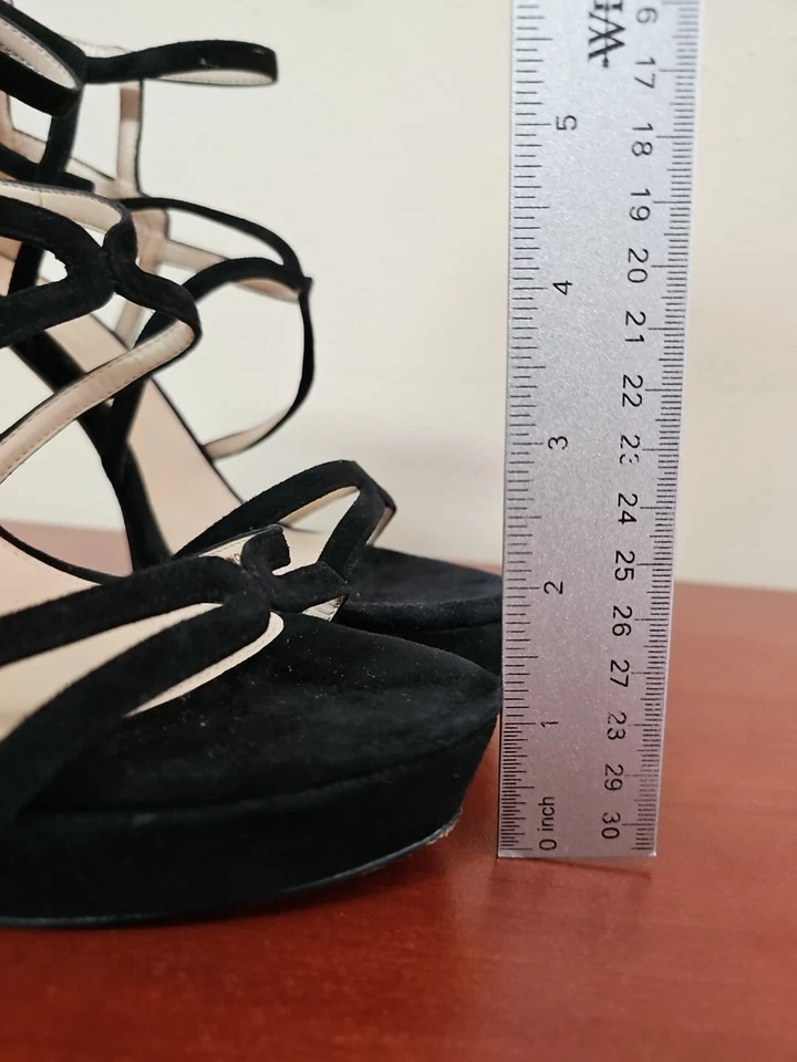 PELLE MODA Women's Heeled Sandals Pumps Shoes Black Color Leather Upper.Size 8M - Image 3 of 4