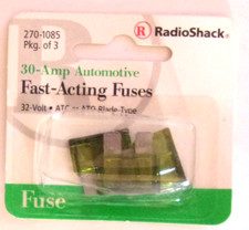 Radio Shack 270-1085 Fast Acting Fuses 30 Amp Automotive Pack 3  NEW