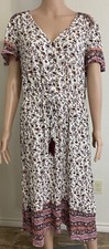 Knox Rose Women’s Dress XS Ivory Floral High Low Summer Flutter Sleeve New