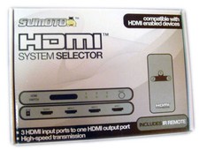 HDMI 3 Port Switch AV System Selector HDTV w/Remote NEW