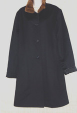 Cinzia Rocca Wool / Polyester Black Reversible Wol Black Coat Size:10