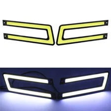 Fit Universal Car White COB DRL LED Daytime Running Light Driving Fog Lamp USA