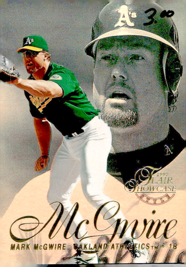 1997 Flair Showcase Row 2 Seat 52 Mark McGwire Oakland Athletics