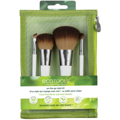 EcoTools Make-up Pinsel Reiseset Augen Synthetik Foundation Bambus abgewinkelte Pinsel