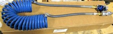 15 Foot Semi Trailer Coiled Service Air Hose With 2 Blue Glad-hands [F4TOP]