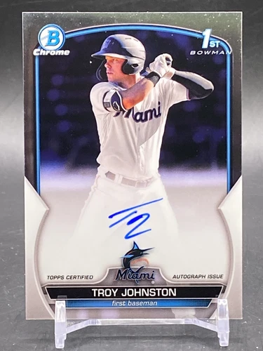 2023 BOWMAN CHROME AUTO TROY JOHNSTON MIAMI MARLINS #CPA-TJN