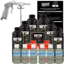 UPOL Raptor Woodland Green Urethane Spray-On Truck Bed Liner W/Free Spray Gun 6L