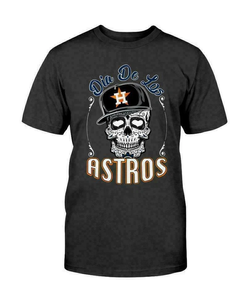 Houston Astros T Shirt Baseball Sugar Skull Dia De Los Muertos Vintage Men  Gift