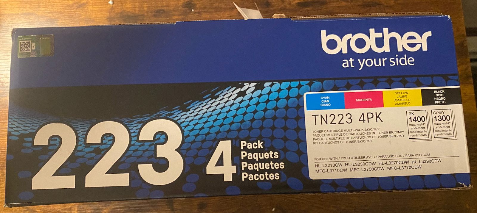 *NEW TONER* *Damaged Box* Brother TN223 4PK Black/Cyan/Magenta/Yellow Cartridges