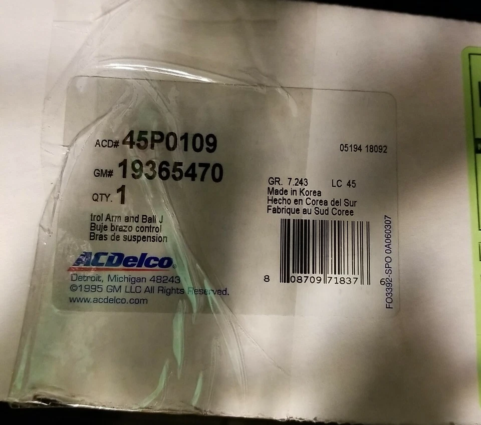 Mercedes-Benz E400 13-16 Control Arm + Ball Joint Assembly AC Delco 45P0109 - Image 2 of 2