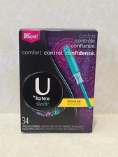 U by Kotex Sleek Tampons• 34 REGULAR UNSCENTED 