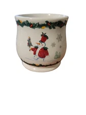 The White Barn Candle Co Christmas Holiday Snowman Votive Tealight Holder