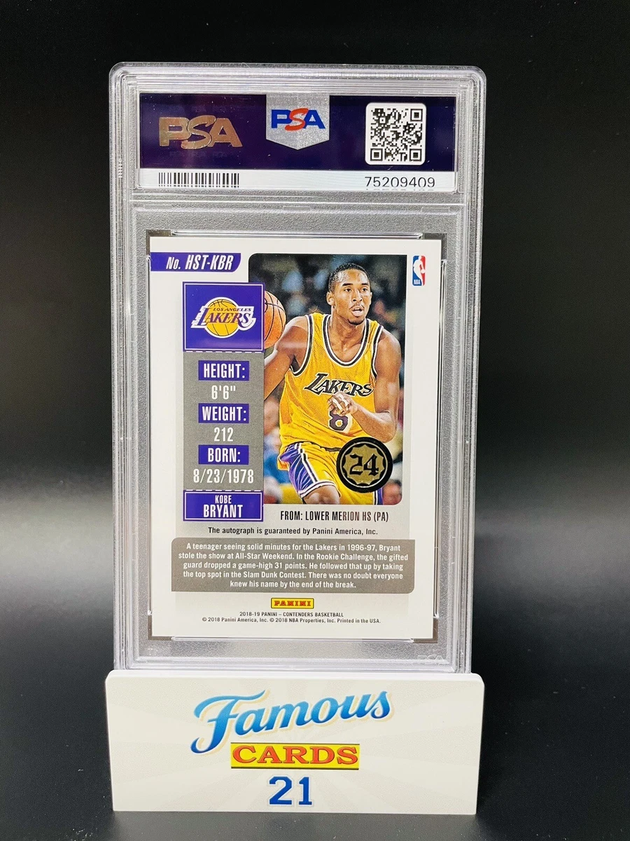 2018-19 panini contenders Kobe Bryant Historic Rookie on card auto 