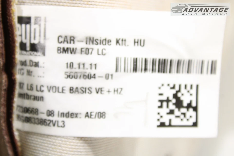 2009-2013 BMW 535XI F10 FRONT LEFT DRIVER UPPER SEAT BACKREST CUSHION  OEM - Image 4 of 4