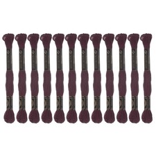 12 Skeins Embroidery Floss 8m Egyptian Cotton Cross Stitch Thread, Deep Brown