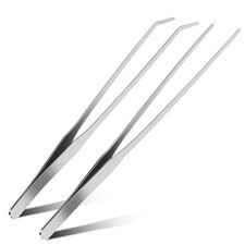 Pinzas para acuario de 10,6" juego de pinzas rectas y curvas de acero inoxidable