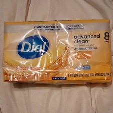 Dial Advanced Clean Antibacterial Deodorant Bar Soap, Gold Scent, 8 Bars 32 oz
