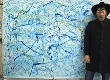 Pollock/Richter style Professional Painting 84”X62” (7 Foot) Abstract Modern XL