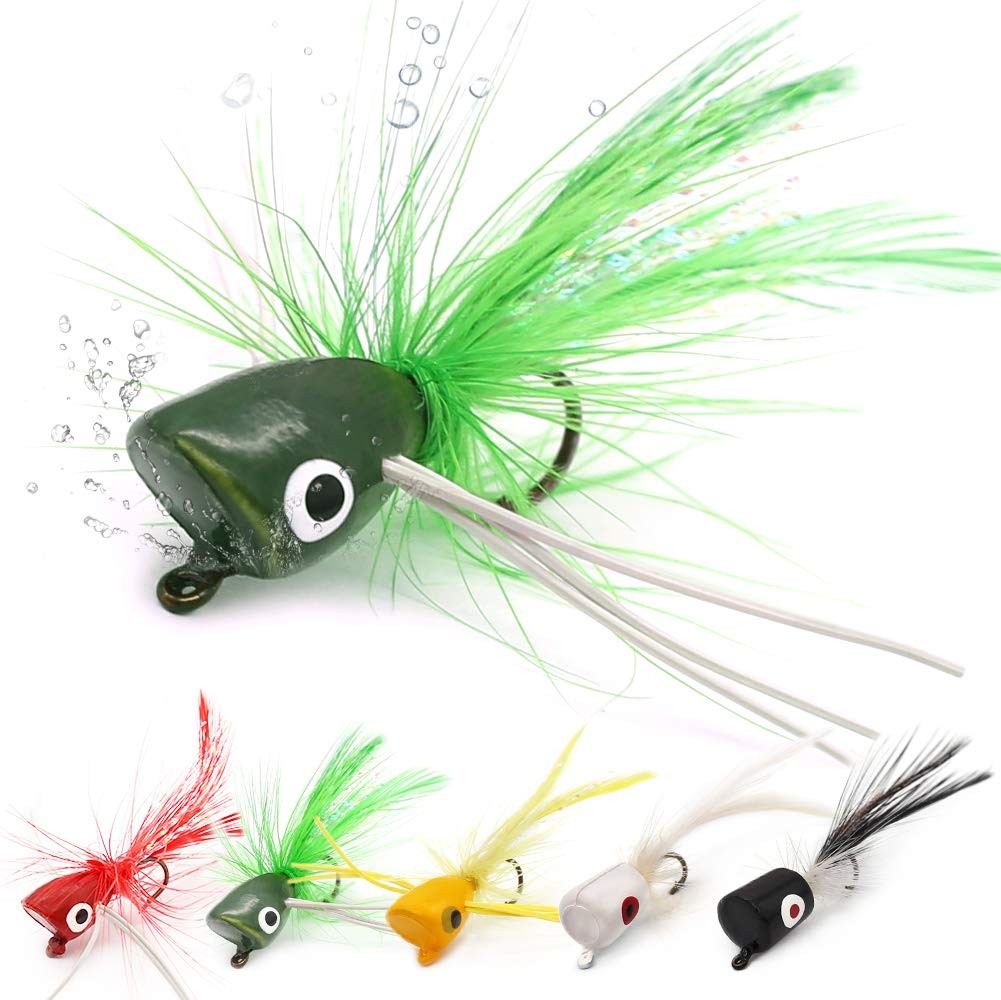 Fly Fishing Poppers Lures for Bass Panfish Flies Topwater Popper for Crappie ... - Image 1