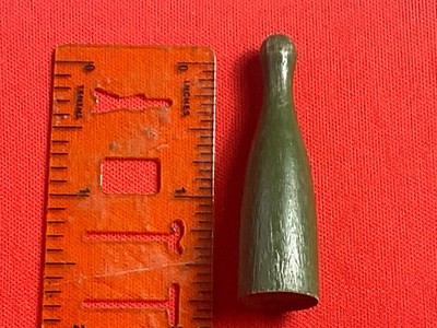 Vintage 1930s-50s Wooden Toy Skittles Bowling Pins Green 2''