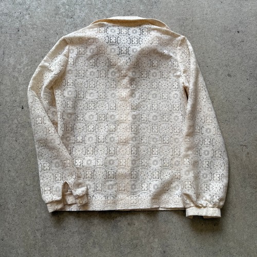 Camisa de mujer vintage años 70 Tumbleweeds blanca de encaje con botones manga larga talla M de colección - Imagen 2 de 6