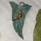 RARE VAN BRIGGLE BIRD Rare Wall Pocket Signed And Dated! EUC MCM