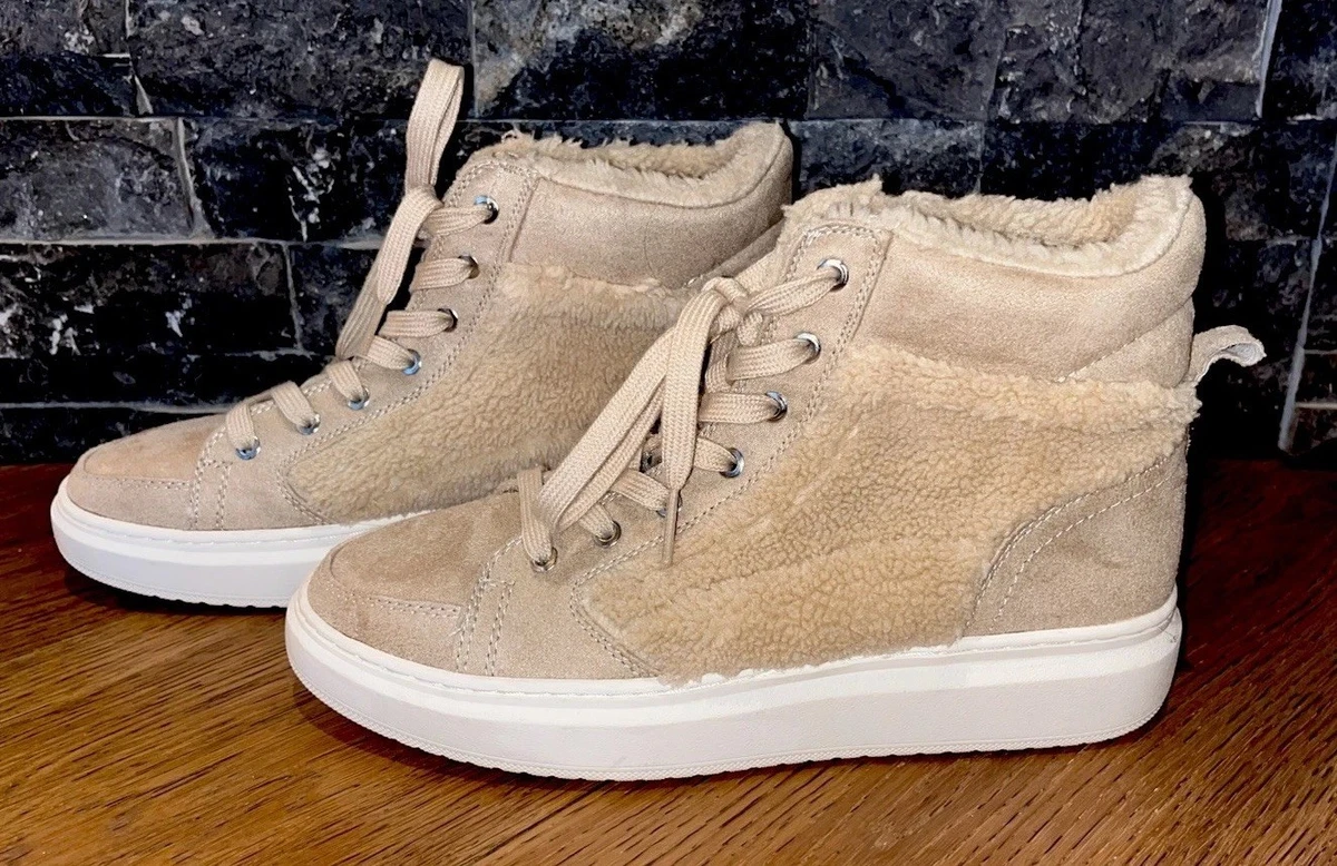 Mark Fisher Foggie Ankle Boots Beige Womens Size 8M Suede Faux Fur Round Toe Marc Fisher Suede Boots for Women for sale - eBay main image 4
