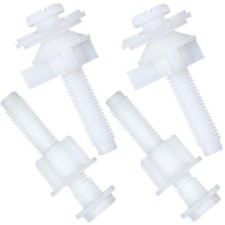 Toilet Seat Screws Bolts Replacement kit, White Plastic Seat Hinge Bolt Screw fo