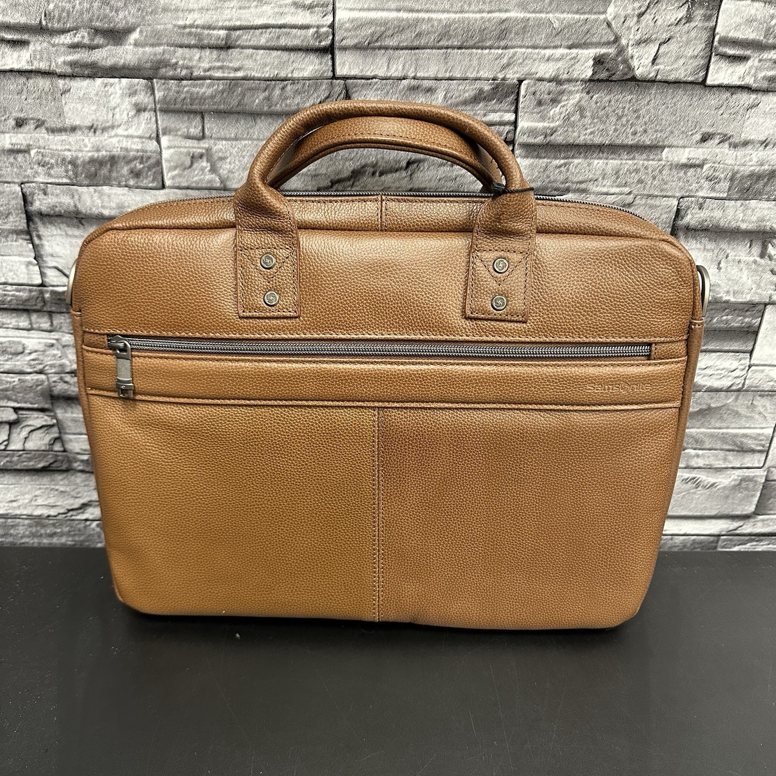 Samsonite Classic Leather Toploader Briefcase One Size Cognac