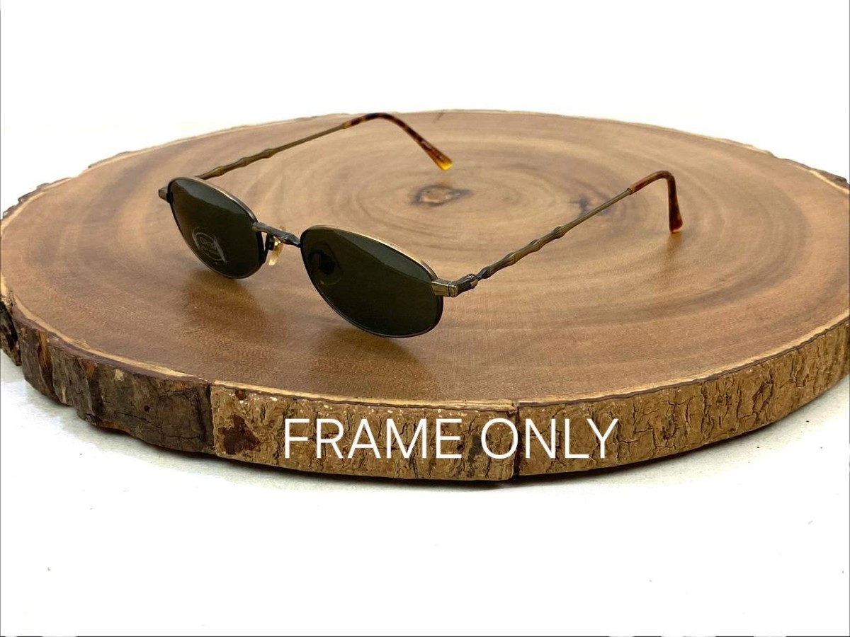 Stussy Sunglasses FRAME ONLY 1/J 491 Antique Gold Oval Y2K Metal