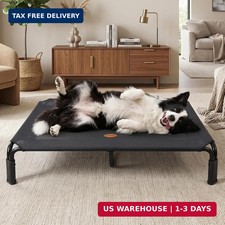 Woochpet Outdoor Elevated Cooling Dog Bed 43" Raised Dog Bed for Large Dogs