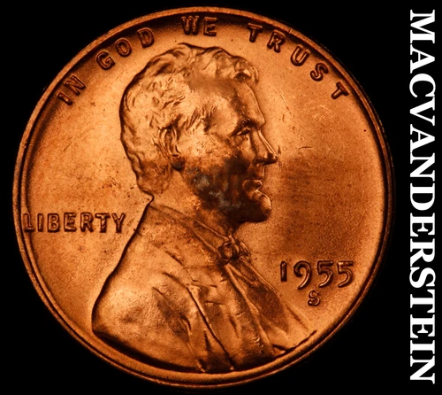 1955-S Lincoln Wheat Cent- Choice Gem Brilliant Uncirculated No Reserve #J2408