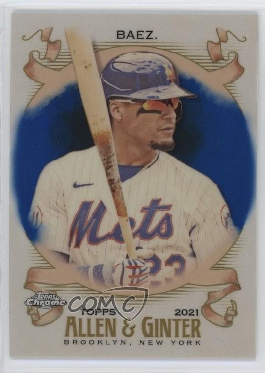 2021 Topps Allen & Ginter Chrome Blue Refractor 120/150 Javier Baez #65 4f5