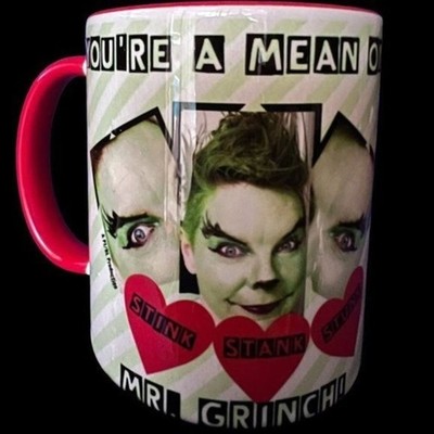 YOU'RE A MEAN ONE MR. GRINCH or Someone Named Lester Creepy Guy Coffee   Cup Mug