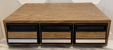 Cassette Storage Drawers Faux Wood Grain 3 Drawer 36 Audio Tape StorageCase Vtg