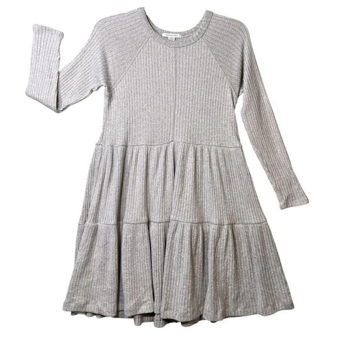 American Eagle Dress Womens Small Gray Long Sleeve Tiered Ribbed Knit Casual - Picture 11 of 11