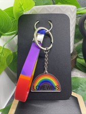 4" Silver-Tone Silicone Pride 2 in 1 Keychain Purse Backpack New Free Ship B7863