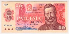 1987 Czechoslovakia 50 Korun 954404 Paper Money Banknotes Currency