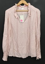 NWT Boden Pink Daisy Floral Viscose V-Neck Long Sleeve Blouse Top Size 12