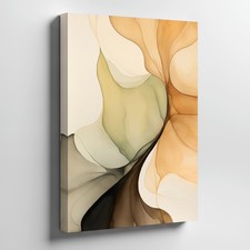 Neutral Tone Abstract Canvas Wall Art Modern Minimalist Organic Shape Home Decor