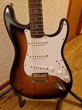 Squier Hardtail STRATOCASTER with Upgrades Bomne Nut, Brass Saddles String Trees
