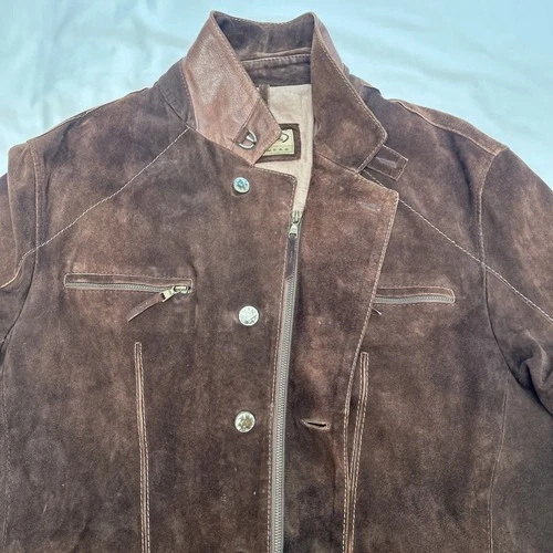GIMO'S MENSWEAR Suede XL Jacket Brown Leather Utility Safari Field Blazer Italy image 6