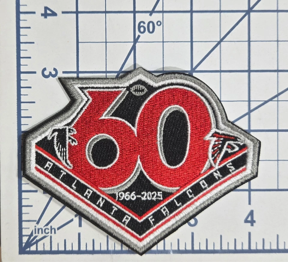 Atlanta Falcons 4" 60 Seasons Iron On Embroidered Patch ~Free Tracking~