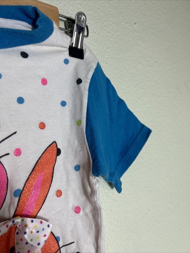 Vintage Cats Meow Kids Size 6 Easter Bunny Short Sleeve T Shirt Multicolor - Picture 7 of 15