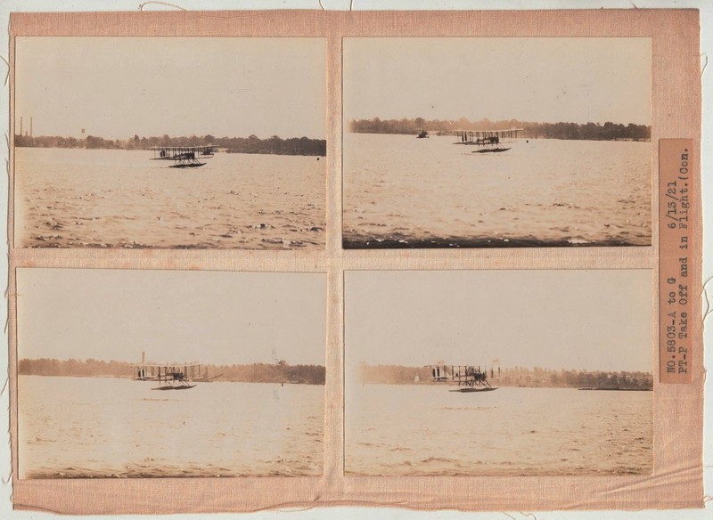 U.S. NAVY CURTISS PT-P TAKING OFF - (4 PHOTOS)~NAVAL AIRCRAFT FACTORY-1921