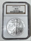 2004 $1 American Eagle 1 oz Silver NGC MS69 Coin