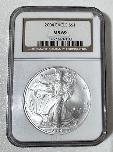 2004 $1 American Eagle 1 oz Silver NGC MS69 Coin