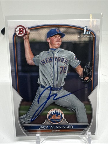 2023 1st Bowman Draft 1st Jack Wenninger #BD-88 Signed New York Mets - Bild 3 von 7